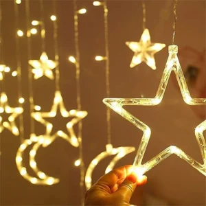 Завеса од светлечки ѕвезди и месечини - 3m